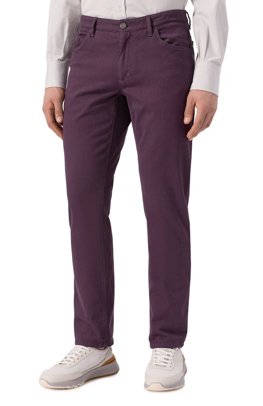 Брюки из хлопка и кашемира Zilli JSS001M0112VZDT01 Фиолетовый  JSS001M0112VZDT01 Фото 3