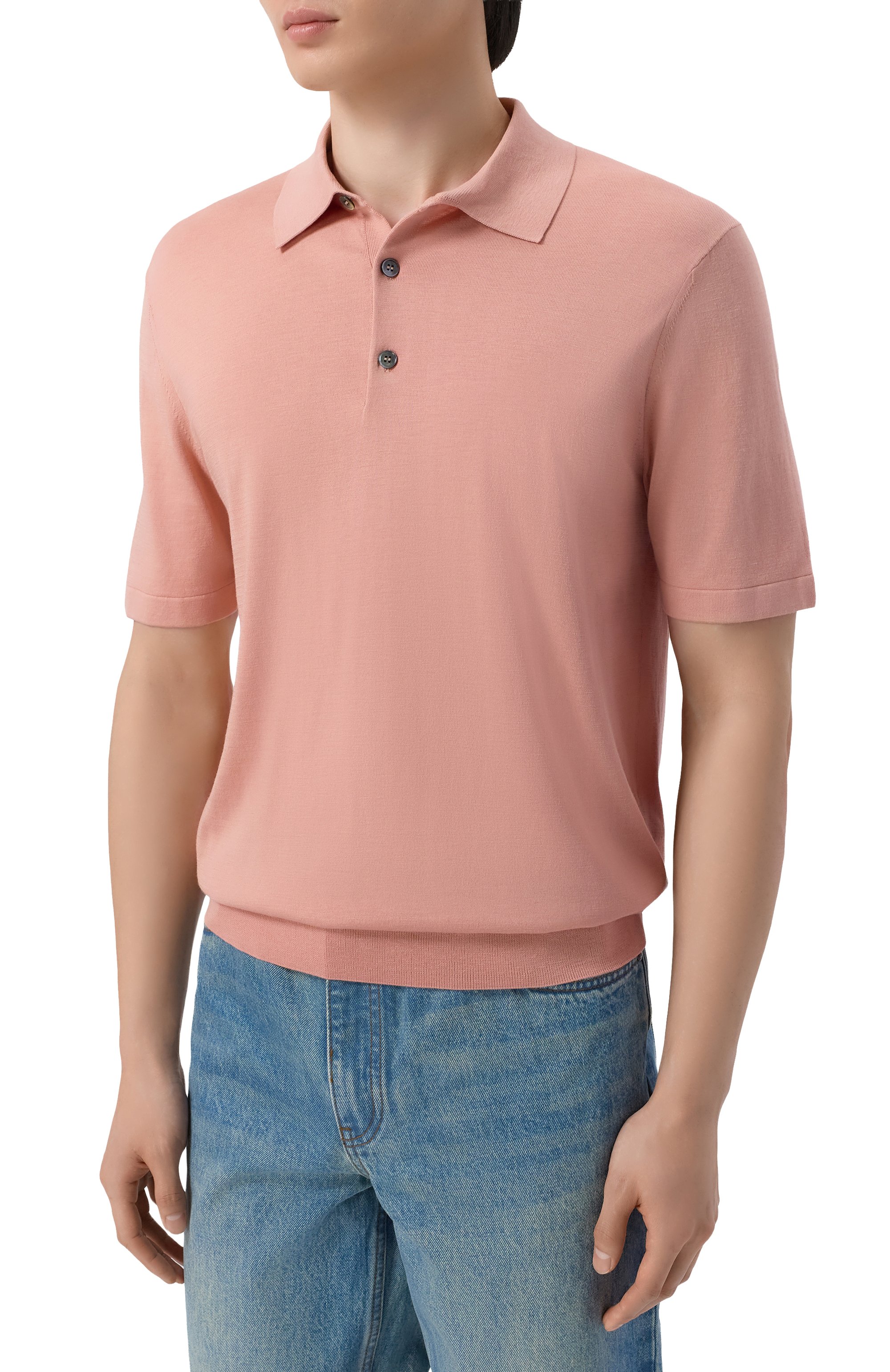 Поло из шелка и хлопка 12 STOREEZ, арт. 136308, фото 3