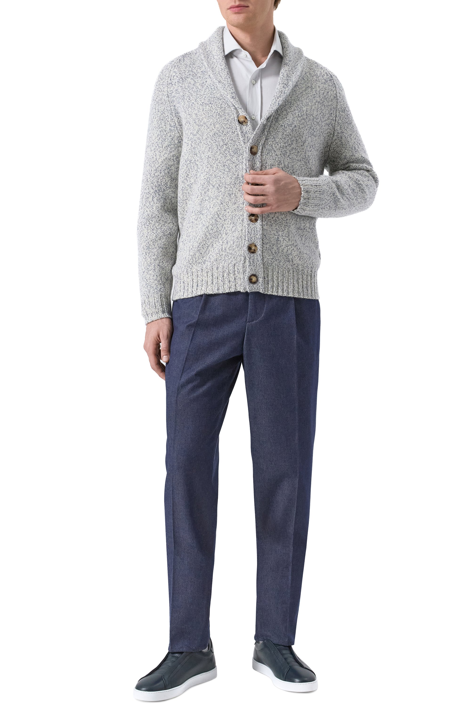 Брюки из хлопка и кашемира BRUNELLO CUCINELLI, арт. MY446E1450, фото 2