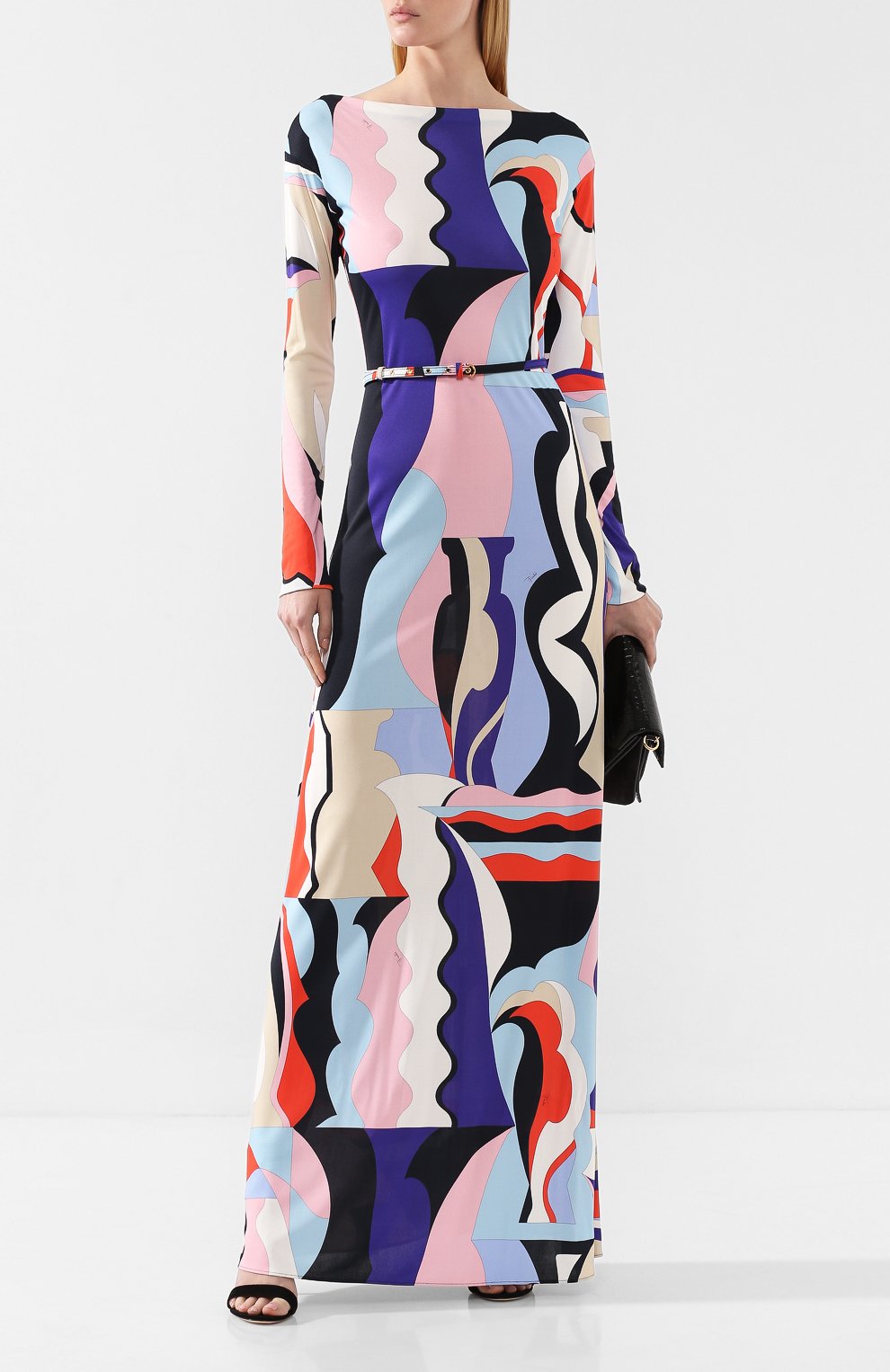 Платье из смеси вискозы и шелка EMILIO PUCCI разноцветного цвета по цене 164000 руб., арт. 9RJI30/9R747, фото 2 Платье из смеси вискозы и шелка EMILIO PUCCI, арт. 9RJI30/9R747, фото 2