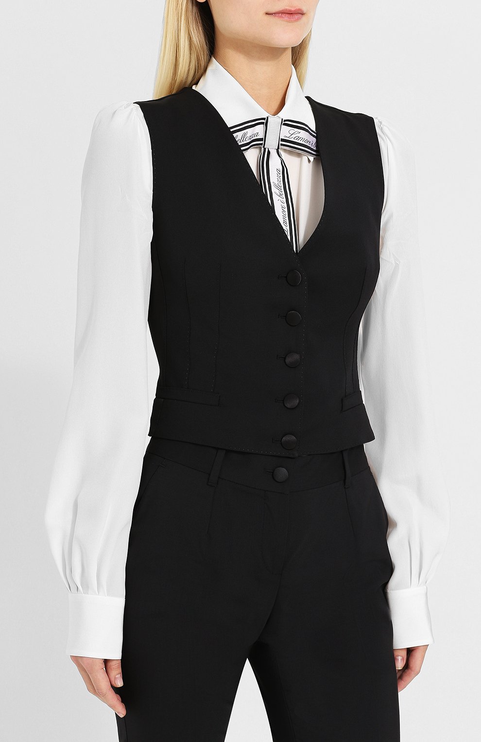 Приталенный жилет из смеси шерсти и шелка DOLCE & GABBANA, арт. F7900T/FUBD6, фото 3