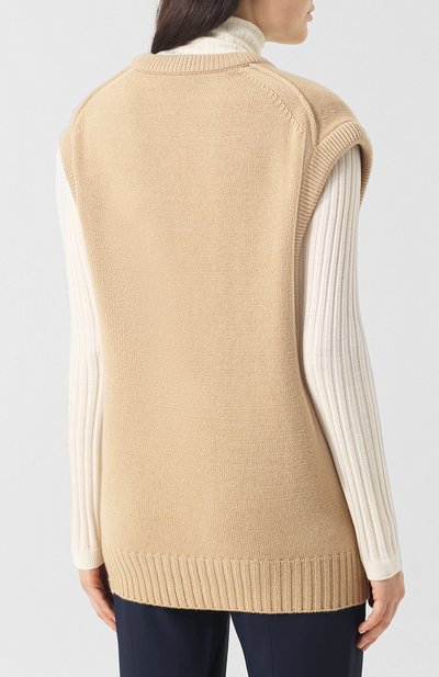 Однотонный кашемировый жилет с v-образным вырезом CHLOÉ, арт. CHC18AMH03500, фото 4