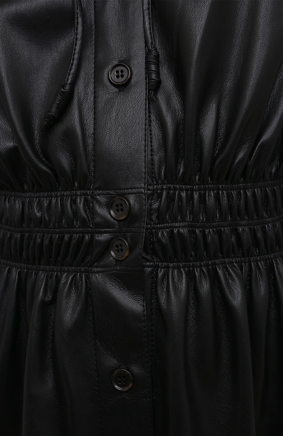 Платье из экокожи NANUSHKA черного цвета по цене 75600 руб., арт. JAYCE_BLACK_VEGAN LEATHER RUCHED, фото 5 Платье из экокожи NANUSHKA, арт. JAYCE_BLACK_VEGAN LEATHER RUCHED, фото 5