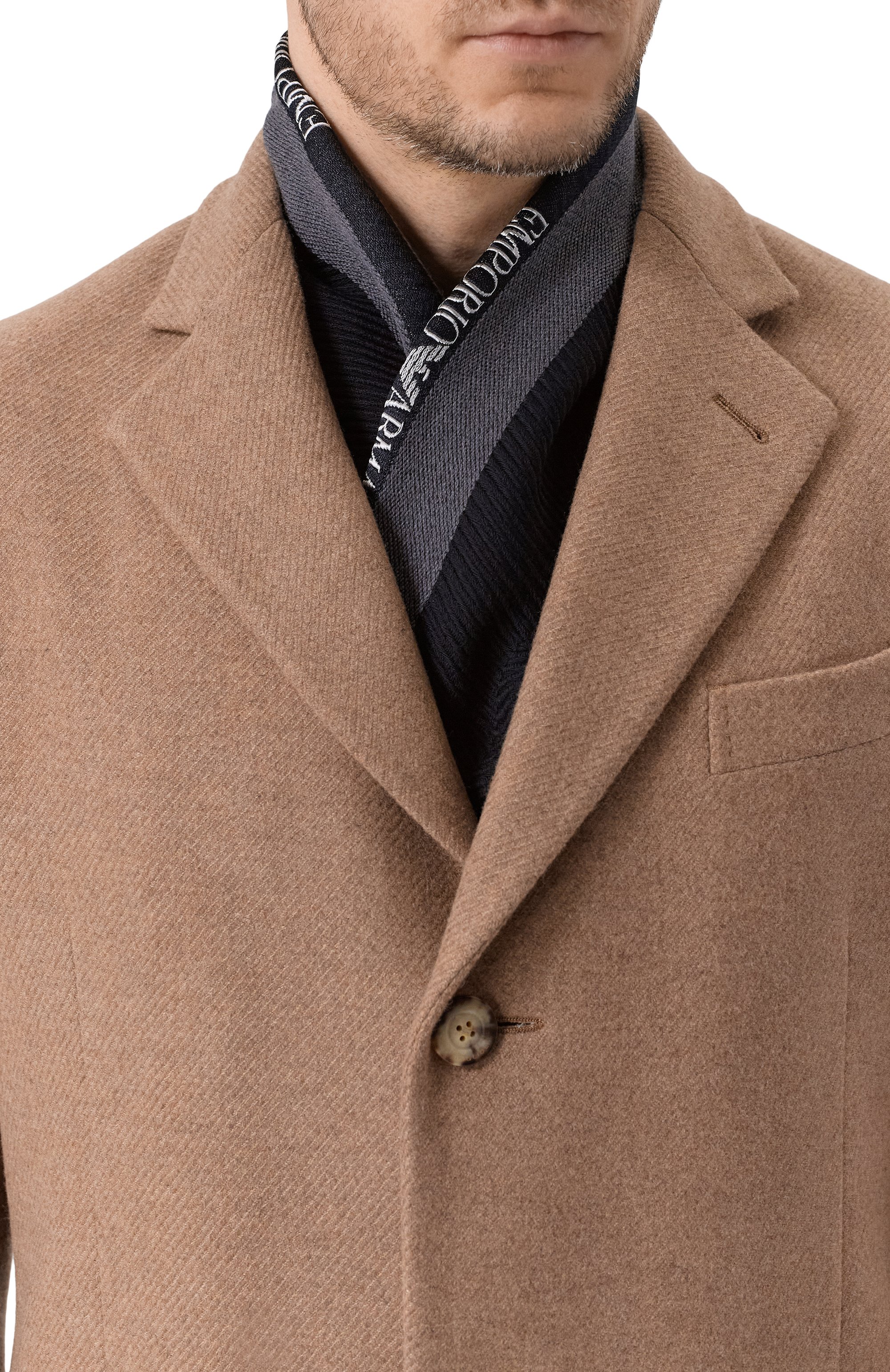 Шарф из шерсти и шелка EMPORIO ARMANI черного цвета по цене 28300 руб., арт. EM005050/AF24506, фото 2 Шарф из шерсти и шелка EMPORIO ARMANI, арт. EM005050/AF24506, фото 2