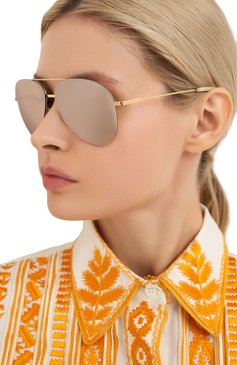 Женские солнцезащитные очки VICTORIA BECKHAM бежевого цвета, арт. S119 C06 | Фото 2 (Статус проверки: Проверена категория, Требуются правки; Тип очков: С/з; Региональные ограничения белый список (Axapta Mercury): RU, Не проставлено; Материал сплава: Проверено; Нос: Не проставлено; Очки форма: Авиаторы)