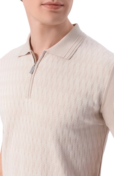 Поло из хлопка и шелка ANDREA CAMPAGNA, арт. SU26C0S310-01/C0S264, фото 5