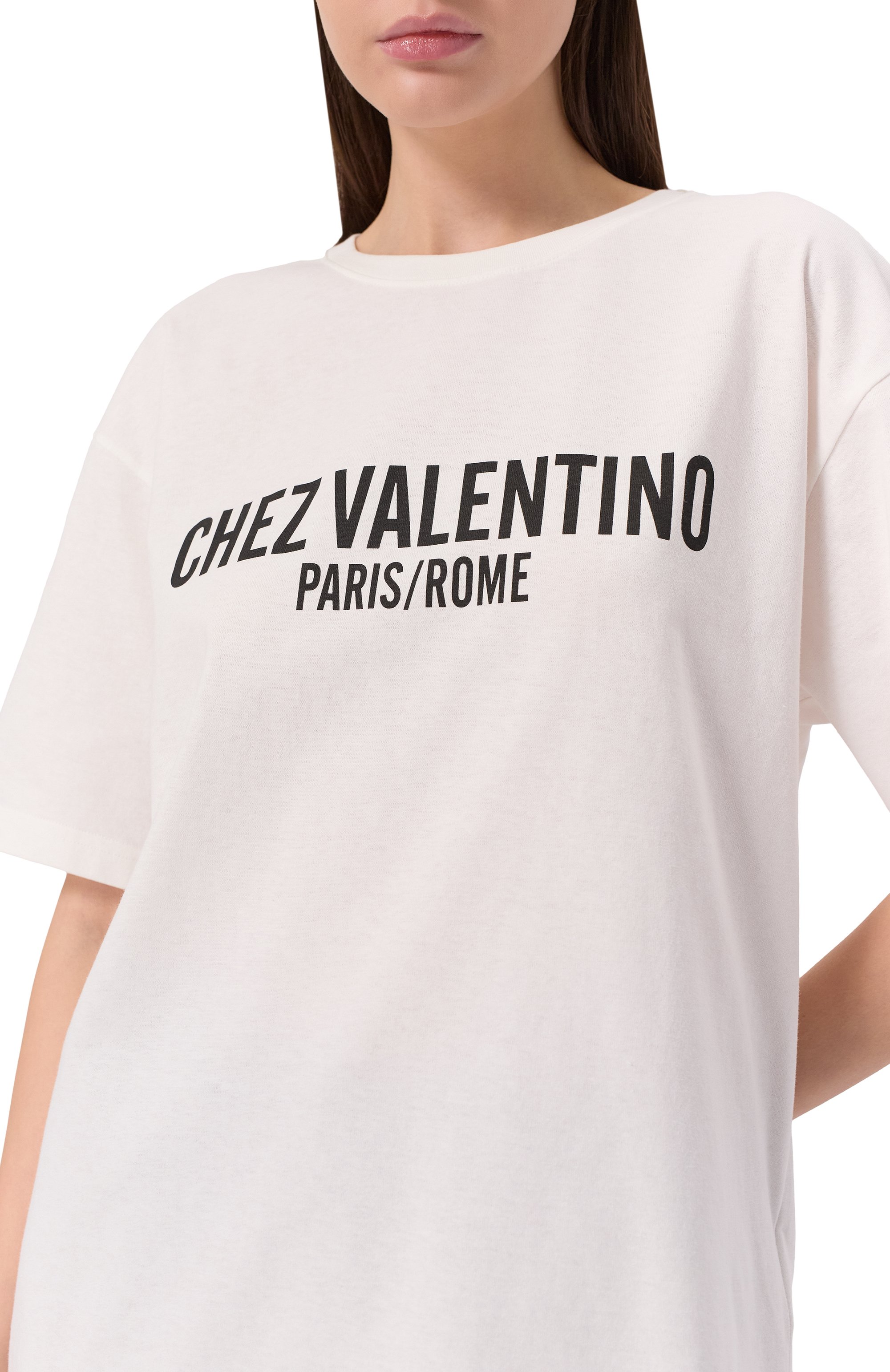 Хлопковая футболка VALENTINO белого цвета по цене 79950 руб., арт. 6B3MG24Q/95W, фото 5 Хлопковая футболка VALENTINO, арт. 6B3MG24Q/95W, фото 5