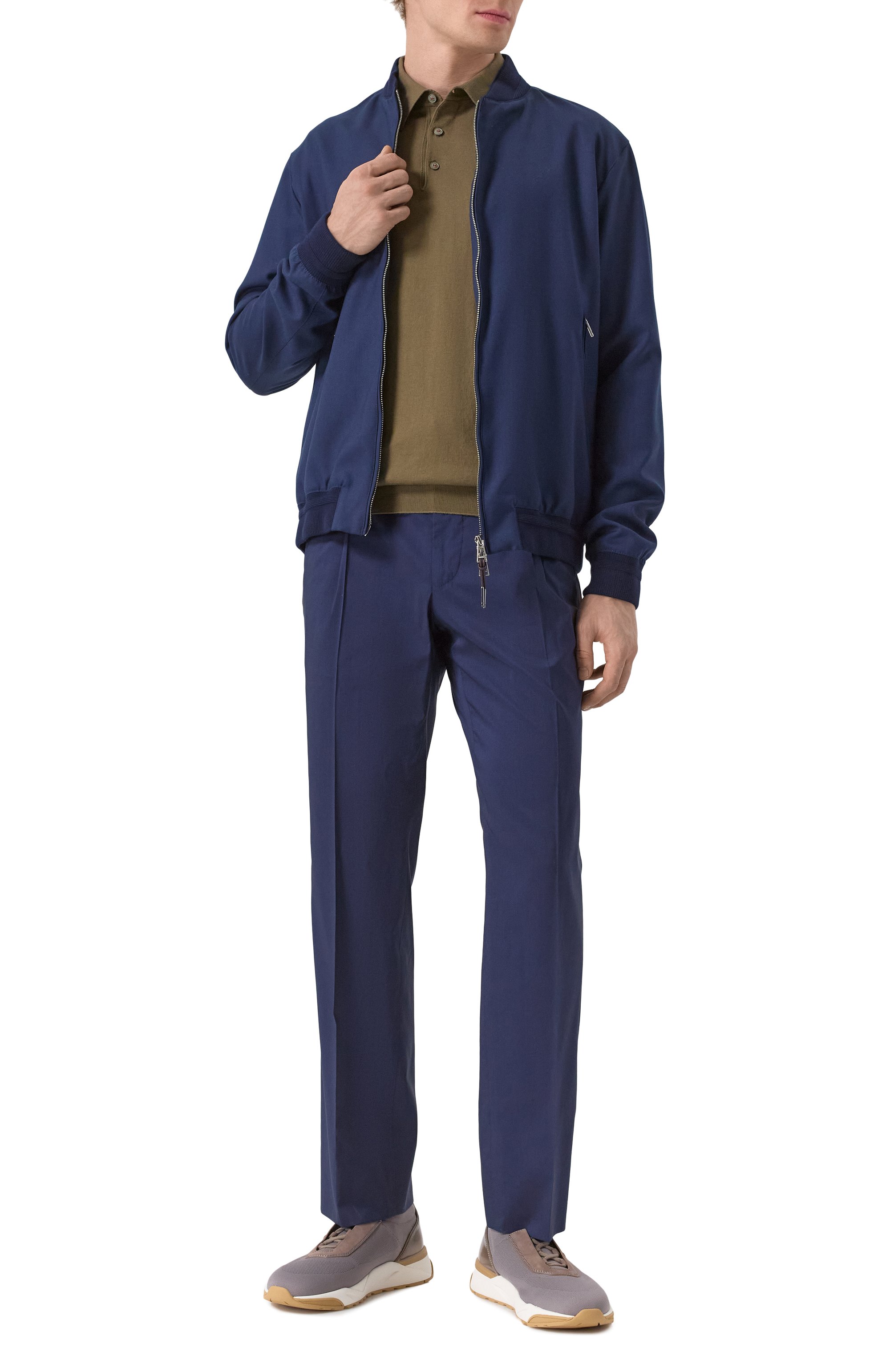 Брюки из хлопка и шелка CORNELIANI темно-синего цвета по цене 63400 руб., арт. 254545-2514528, фото 2 Брюки из хлопка и шелка CORNELIANI, арт. 254545-2514528, фото 2