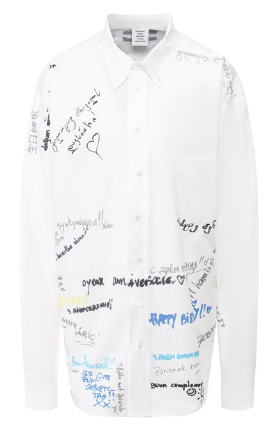 Женская хлопковая рубашка VETEMENTS, арт. USS196002/W
