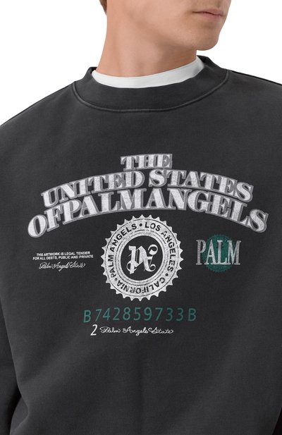 Хлопковый свитшот PALM ANGELS, арт. PMBA08JF25FLE002, фото 5