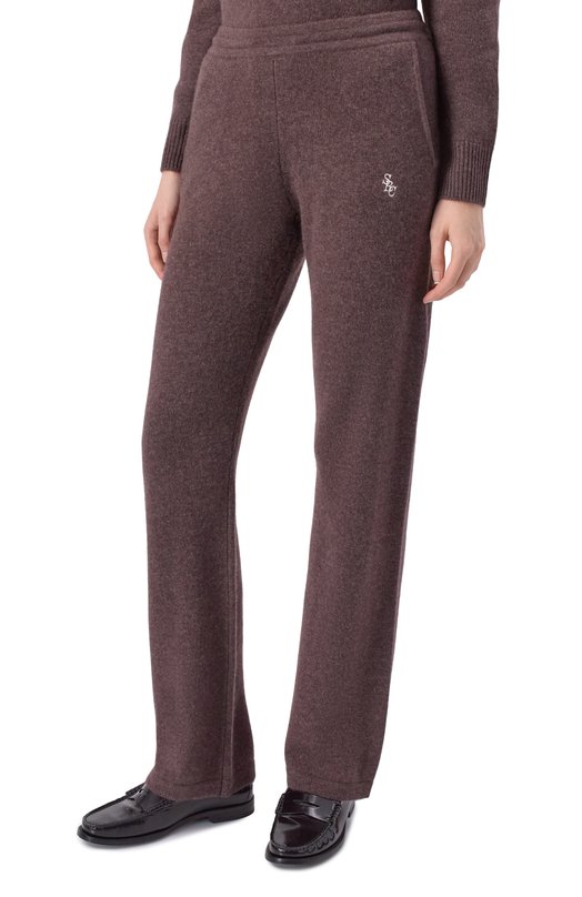 Брюки из кашемира и шерсти Sporty and Rich PA02766302BR27 Коричневый  PA02766302BR27 Фото 3