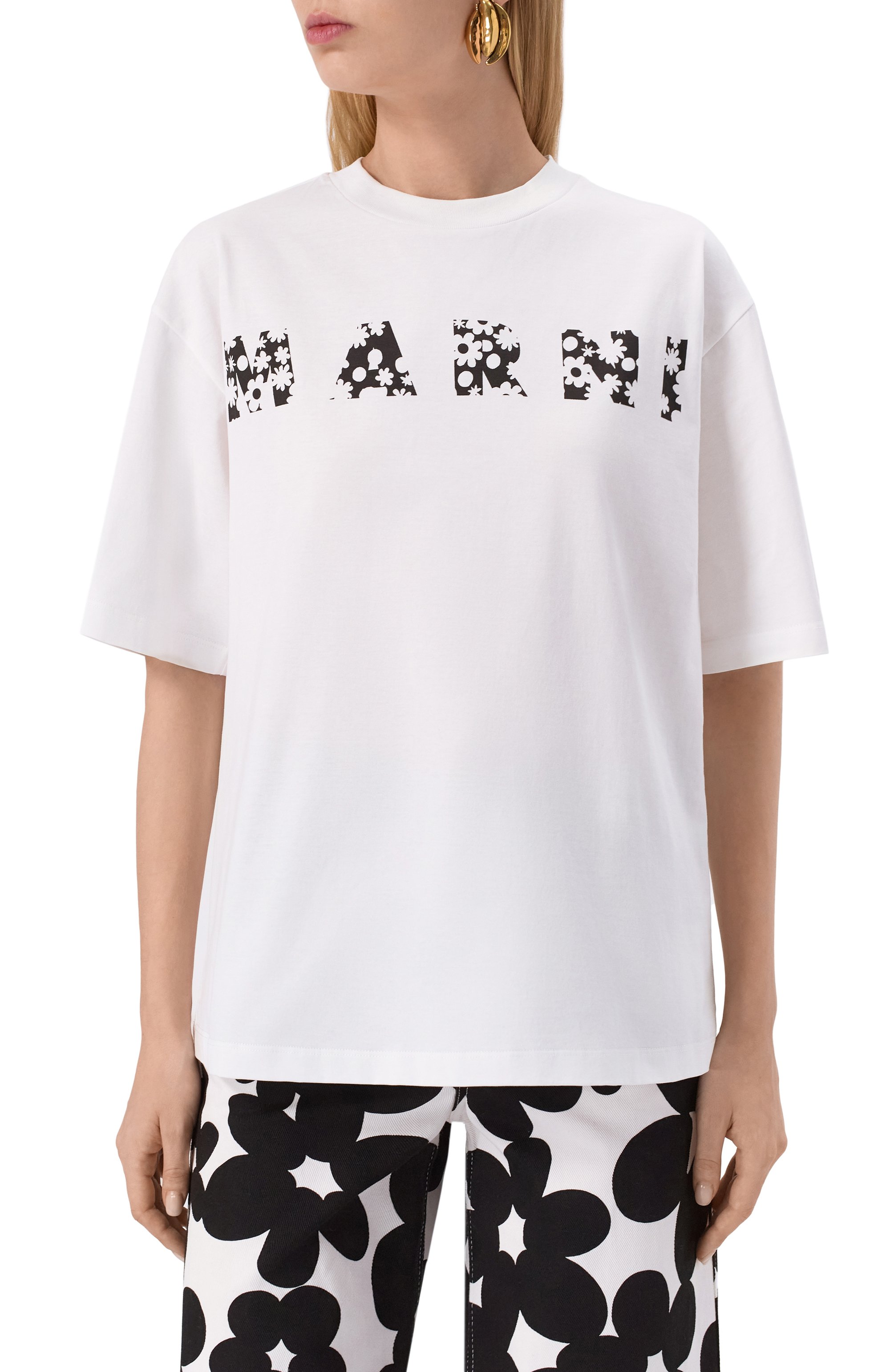 Хлопковая футболка MARNI, арт. THJET49P15/USCX50, фото 3