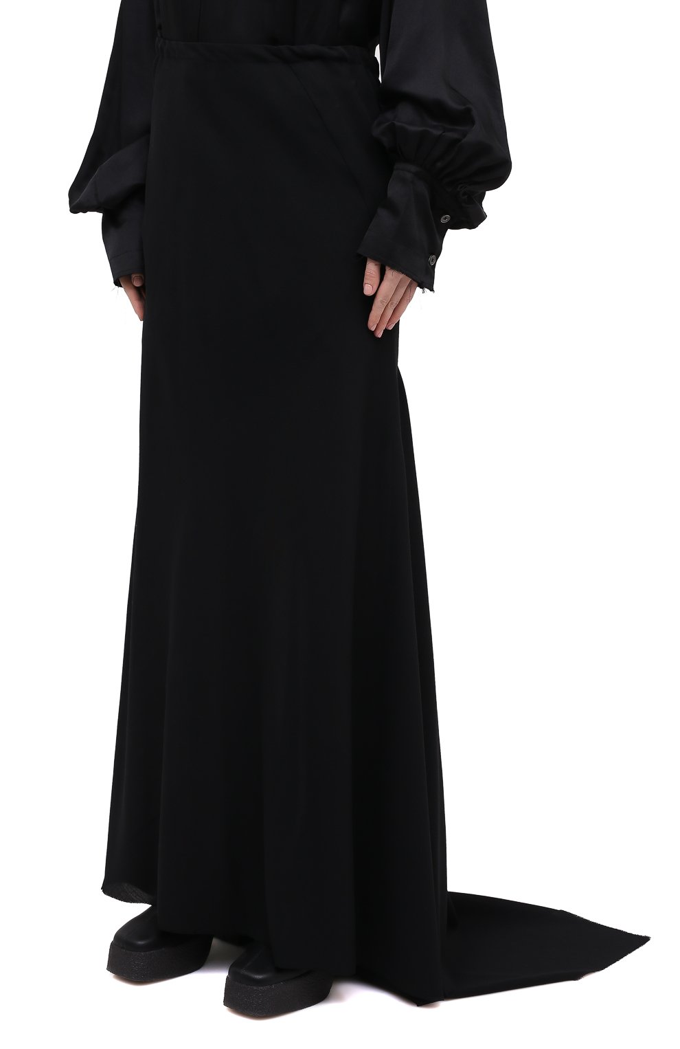 Шерстяная юбка ANN DEMEULEMEESTER черного цвета по цене 98500 руб., арт. 2002-1750-P-170-099, фото 4 Шерстяная юбка ANN DEMEULEMEESTER, арт. 2002-1750-P-170-099, фото 4