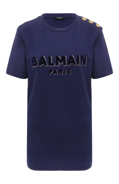 Женская хлопковая футболка BALMAIN, арт. AF1EF005/BC07
