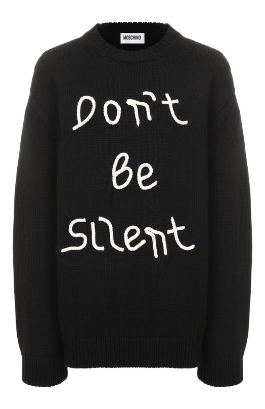 Хлопковый пуловер Moschino A0929/5405 Чёрный A0929/5405