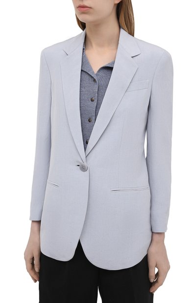Жакет изо льна и шелка EMPORIO ARMANI голубого цвета по цене 83600 руб., арт. 0NG4HT/02064, фото 3 Жакет изо льна и шелка EMPORIO ARMANI, арт. 0NG4HT/02064, фото 3