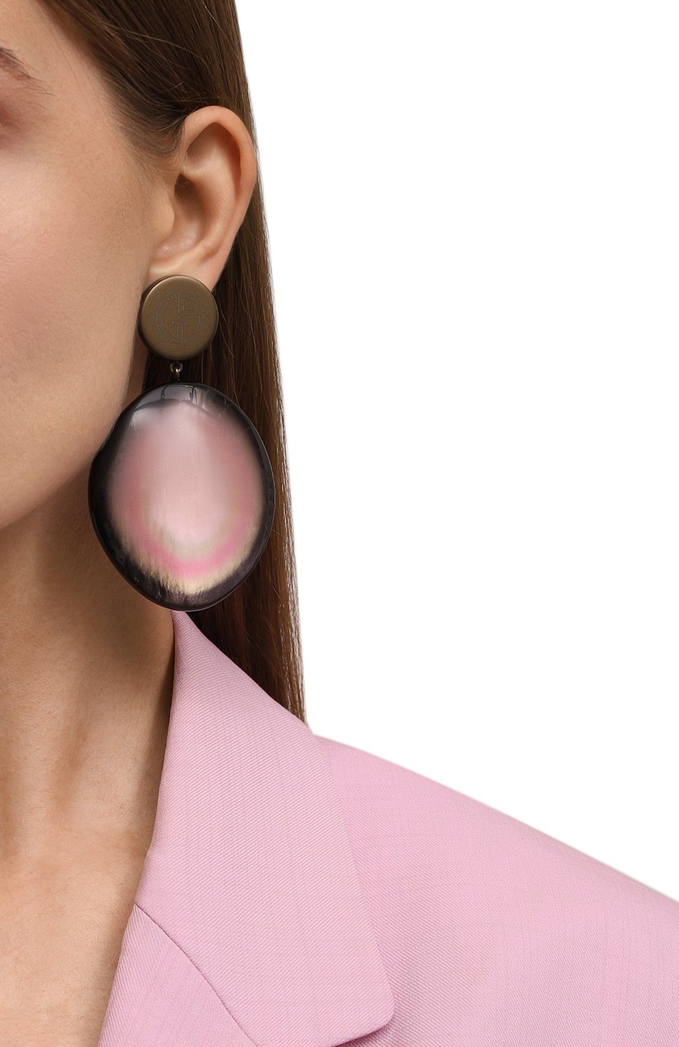 Клипсы GIORGIO ARMANI розового цвета по цене 42350 руб., арт. 61S632 4R769, фото 2 Клипсы GIORGIO ARMANI, арт. 61S632 4R769, фото 2