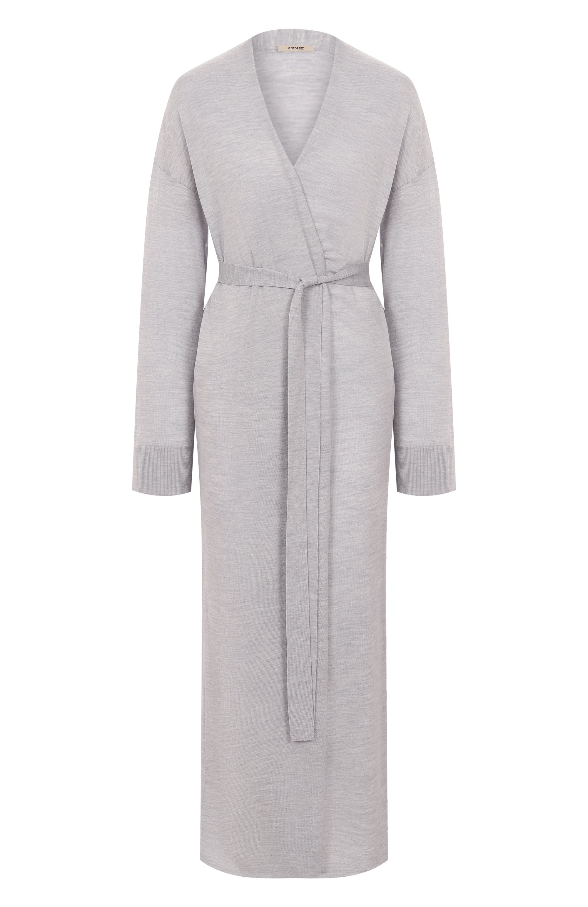 Кардиган из шерсти и шелка 12 STOREEZ серого цвета по цене 23000 руб., арт. 132112, фото 1 Кардиган из шерсти и шелка 12 STOREEZ, арт. 132112, фото 1