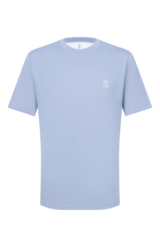 Хлопковая футболка Brunello Cucinelli M0B138440 Голубой M0B138440