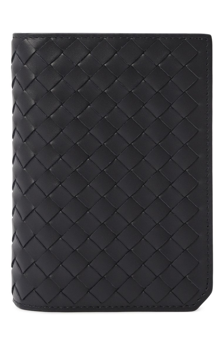 Мужской кожаная обложка для паспорта BOTTEGA VENETA темно-синего цвета, арт. 817398/V4LQ2 | Фото 1 (Материал: Натуральная кожа; Нос: Не проставлено; Материал сплава: Проставлено; Кросс-КТ: обложки и футляры)