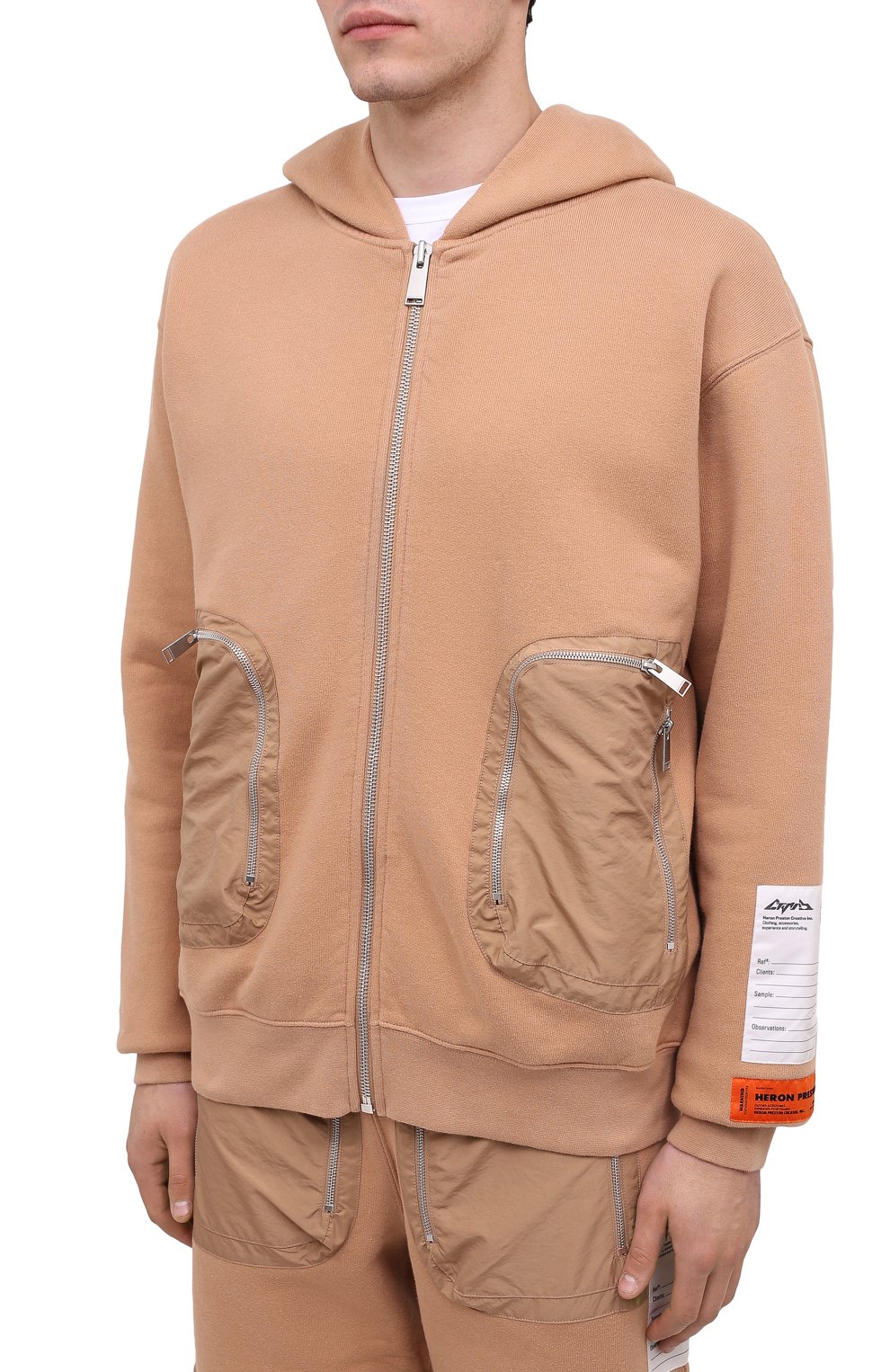 Хлопковая толстовка HERON PRESTON бежевого цвета по цене 69950 руб., арт. HMEA054F20JER0016300, фото 3 Хлопковая толстовка HERON PRESTON, арт. HMEA054F20JER0016300, фото 3