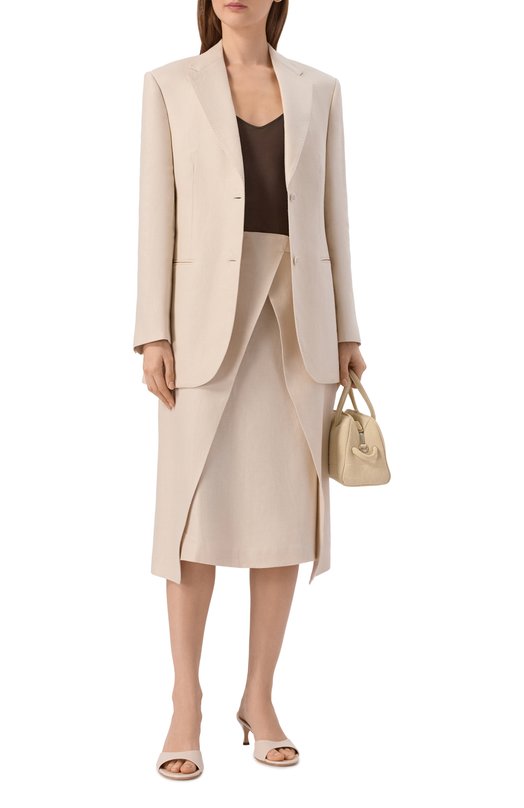 Льняной жакет Officine Generale S26WTLG402 Кремовый  S26WTLG402 Фото 2