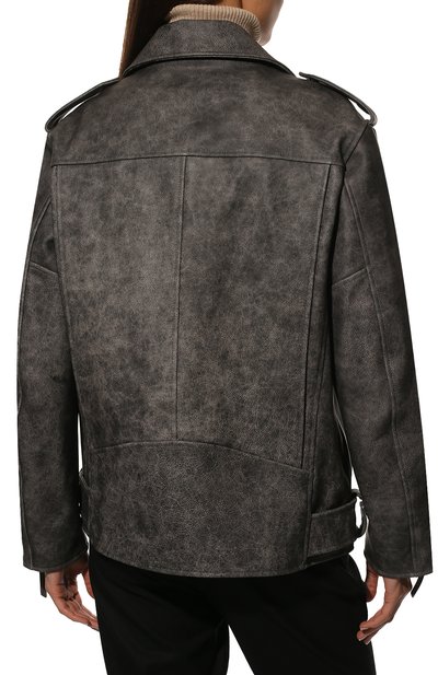 Кожаная куртка ALINE серого цвета по цене 165000 руб., арт. AL22FW010908, фото 4 Кожаная куртка ALINE, арт. AL22FW010908, фото 4