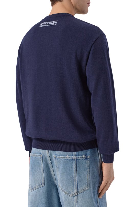 Шерстяной джемпер Moschino V0917/0200 Синий  V0917/0200 Фото 4