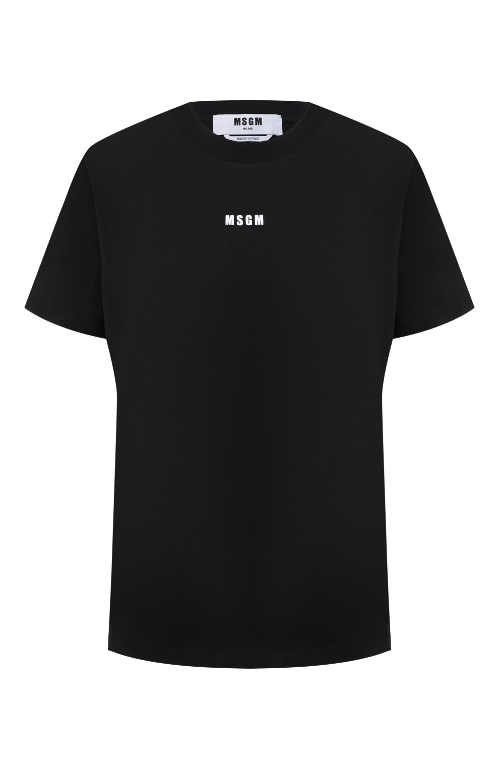 Хлопковая футболка MSGM черного цвета по цене 9950 руб., арт. 3041MDM100 217298, фото 1 Хлопковая футболка MSGM, арт. 3041MDM100 217298, фото 1