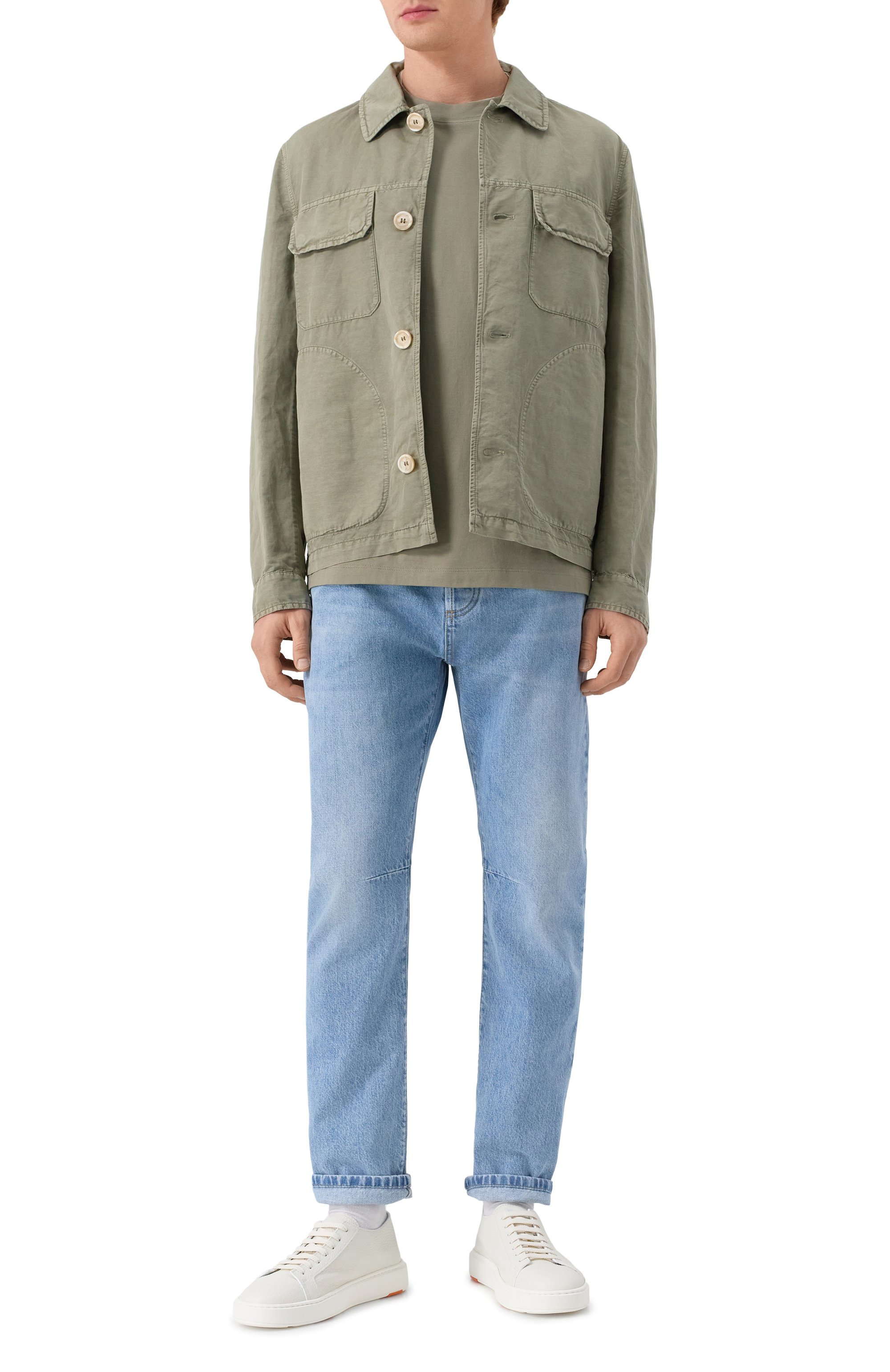 Кожаные кеды cleanic SANTONI белого цвета по цене 58850 руб., арт. MBCG21430BARCMMD, фото 2 Кожаные кеды cleanic SANTONI, арт. MBCG21430BARCMMD, фото 2