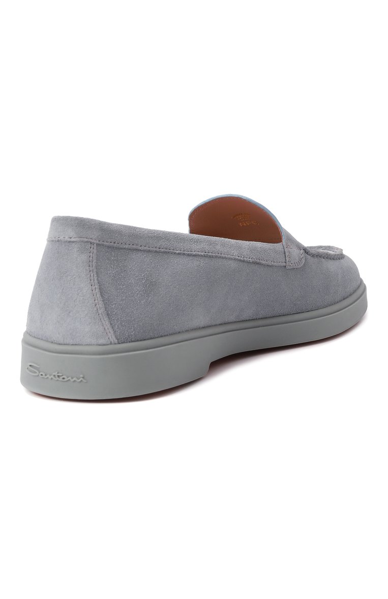 Женские замшевые лоферы SANTONI голубого цвета, арт. WUYG58856AIANPYL | Фото 5 (Материал внутренний: Натуральная кожа; Подошва: Платформа; Материал внешний: Натуральная кожа, Замша; Каблук высота: Низкий; Драгоценные камни: Проставлено; Материал сплава: Проставлено)