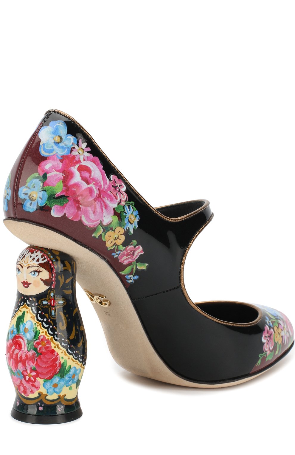 Лаковые туфли матрешка на фигурном каблуке DOLCE & GABBANA, арт. CD1097/AV172, фото 4
