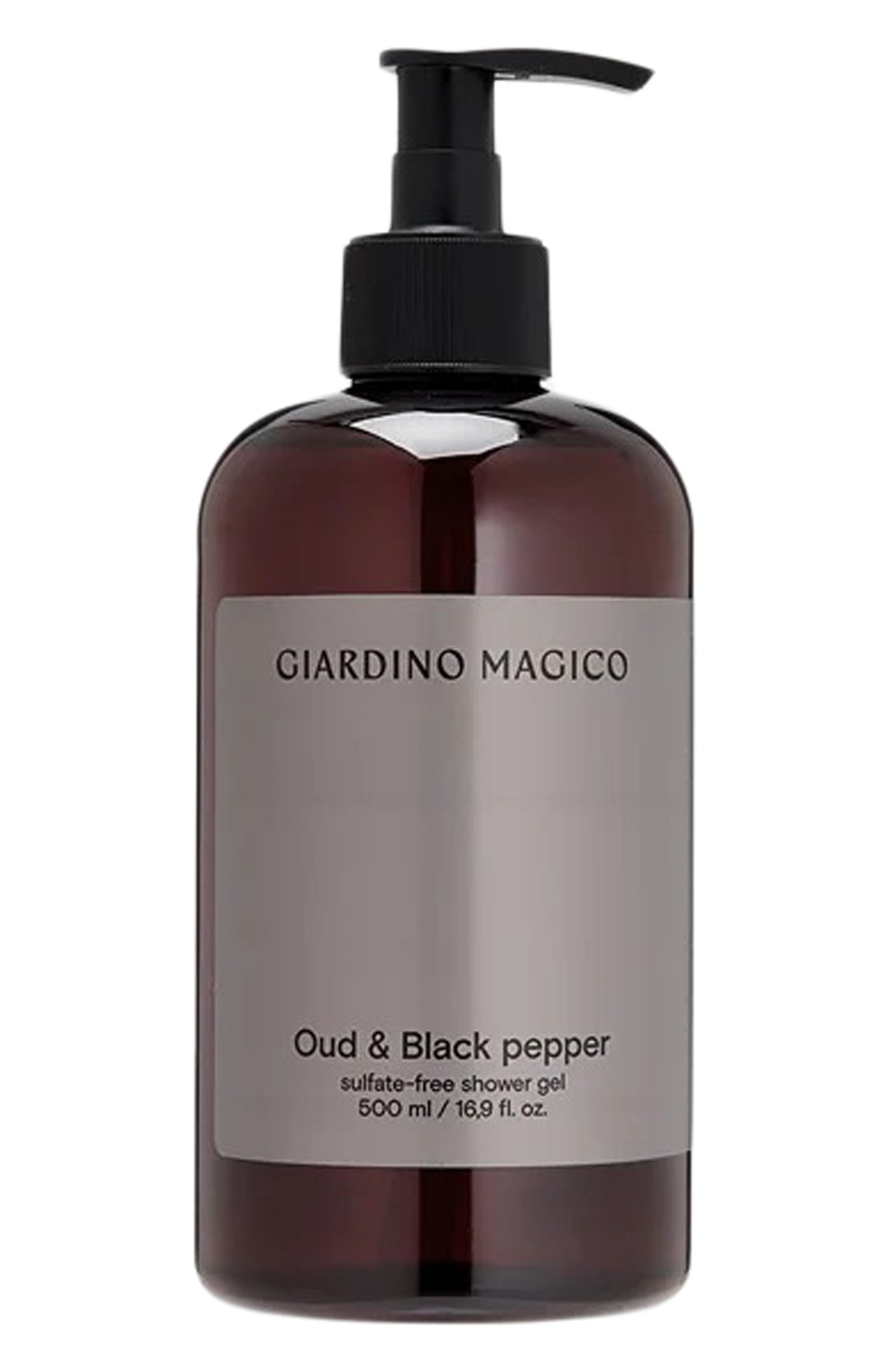 Бессульфатный гель для душа oud & black pepper (500ml) GIARDINO MAGICO бесцветного цвета по цене 2550 руб., арт. 4640200322685, фото 1 Бессульфатный гель для душа oud & black pepper (500ml) GIARDINO MAGICO, арт. 4640200322685, фото 1