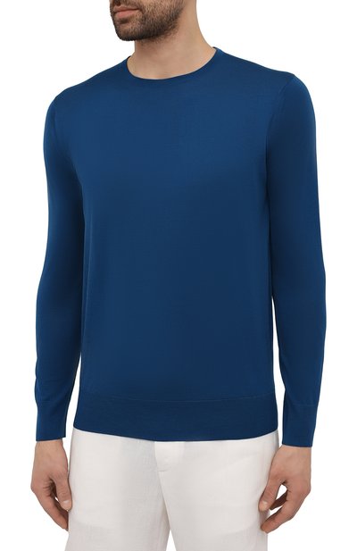 Шерстяной джемпер LORO PIANA синего цвета по цене 151000 руб., арт. FAI1916, фото 3 Шерстяной джемпер LORO PIANA, арт. FAI1916, фото 3