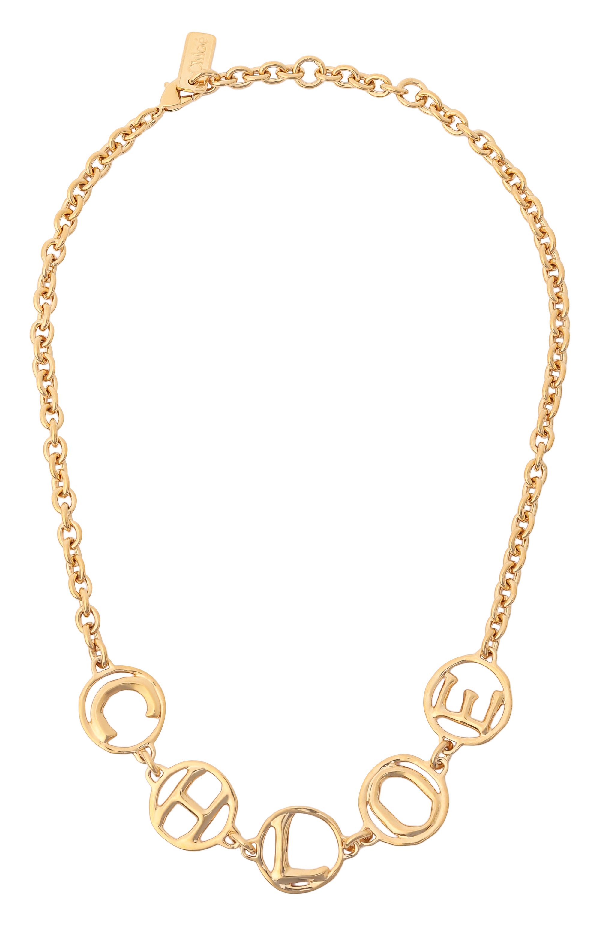 Колье CHLOÉ золотого цвета по цене 75250 руб., арт. CH26SJN13CB7, фото 1 Колье CHLOÉ, арт. CH26SJN13CB7, фото 1