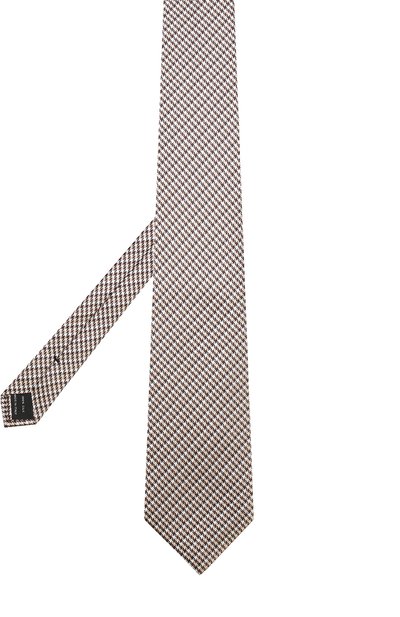 Шелковый галстук с узором houndstooth TOM FORD бежевого цвета по цене 21950 руб., арт. 9TF301TF, фото 2 Шелковый галстук с узором houndstooth TOM FORD, арт. 9TF301TF, фото 2
