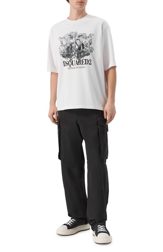 Хлопковая футболка Dsquared2 S74GD1545/D20106 Белый  S74GD1545/D20106 Фото 2