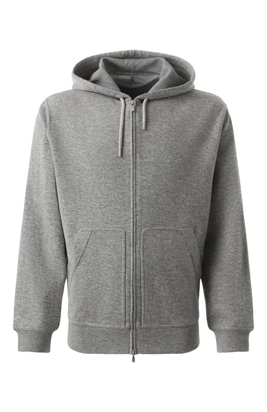 Толстовка из кашемира и хлопка Brunello Cucinelli MM8329069G Серый MM8329069G