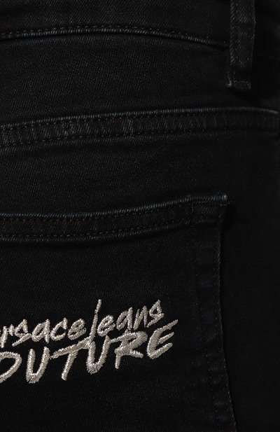 Джинсы VERSACE JEANS COUTURE черного цвета по цене 26500 руб., арт. 73HAB5K3-73DP500 C SKINNY CRYSTAL RIC VJC C D/CDW0, фото 5 Джинсы VERSACE JEANS COUTURE, арт. 73HAB5K3-73DP500 C SKINNY CRYSTAL RIC VJC C D/CDW0, фото 5