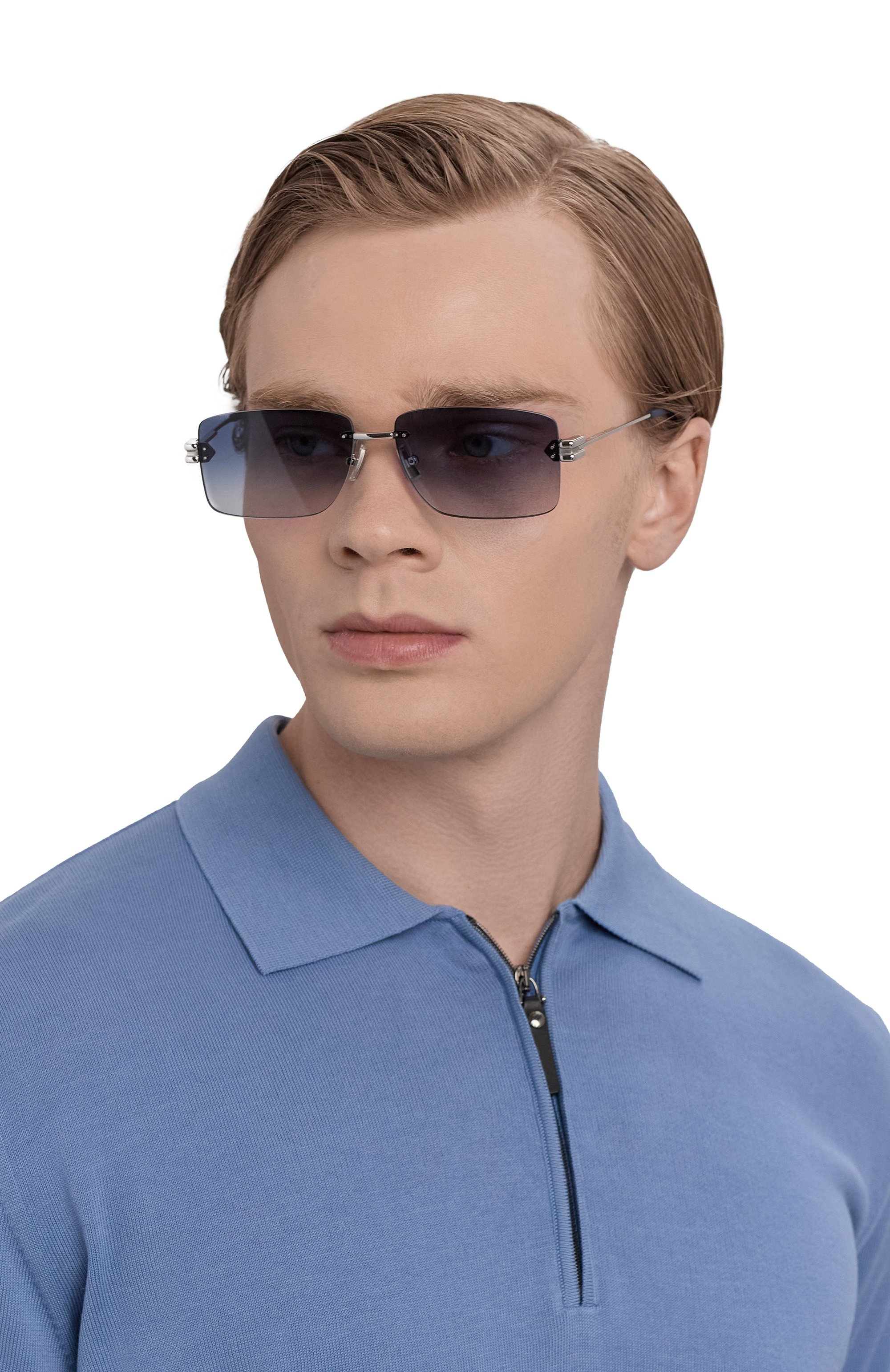 Солнцезащитные очки BOTTEGA VENETA голубого цвета по цене 51500 руб., арт. BV1126S 005, фото 2 Солнцезащитные очки BOTTEGA VENETA, арт. BV1126S 005, фото 2