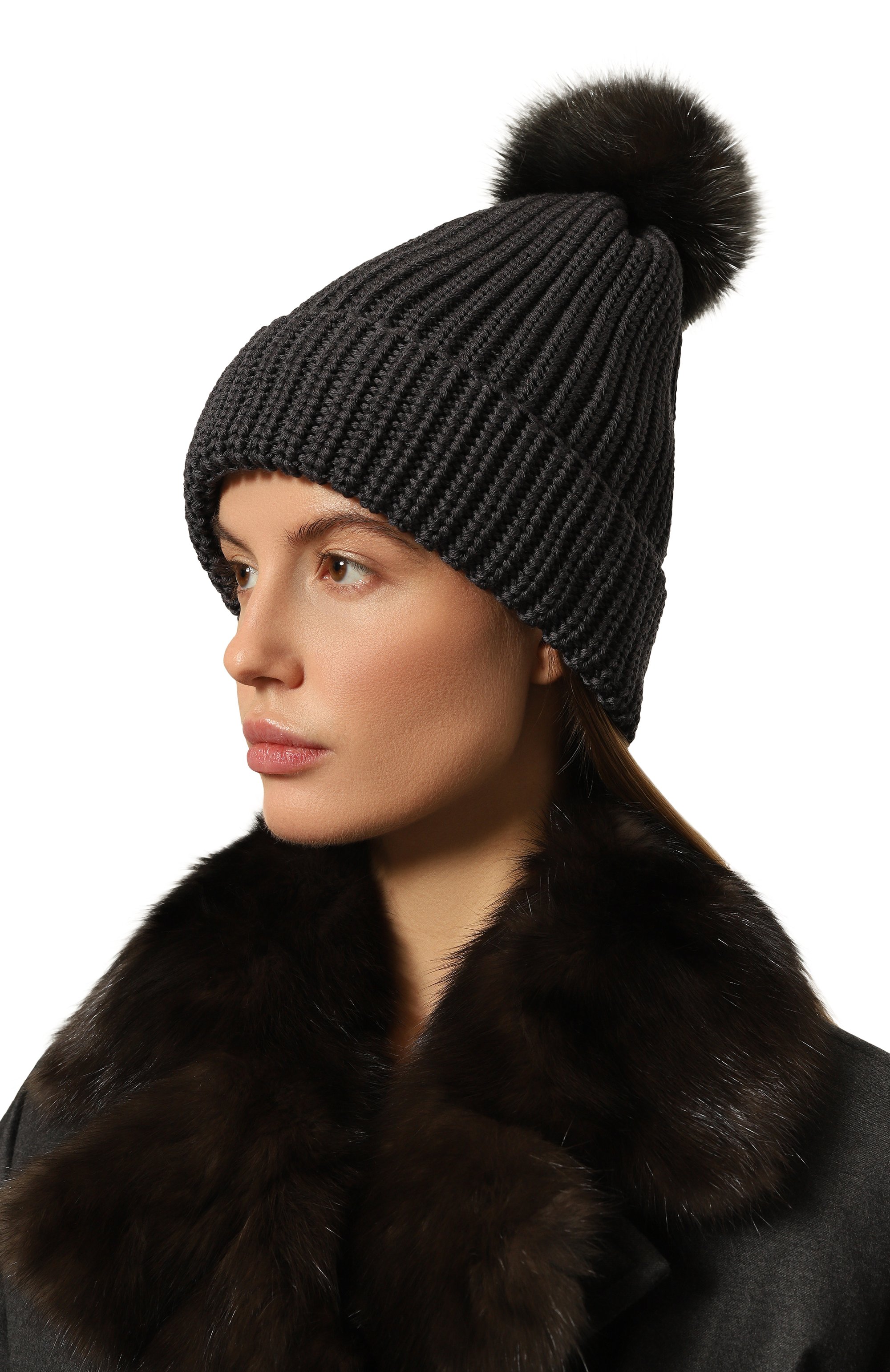 Шерстяная шапка с отделкой из соболя BLACK SABLE, арт. BS-47CC10, фото 2