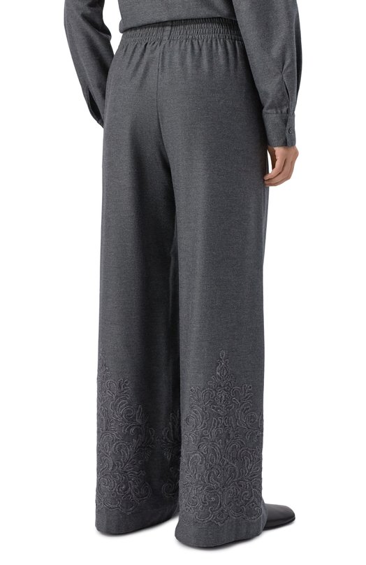 Хлопковые брюки Ermanno Scervino D474P300XQH Серый  D474P300XQH Фото 4