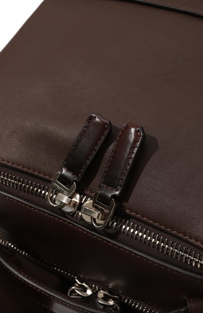 Кожаный рюкзак SANTONI темно-коричневого цвета по цене 188000 руб., арт. UIBBA2363LI-ASP9T50, фото 3 Кожаный рюкзак SANTONI, арт. UIBBA2363LI-ASP9T50, фото 3