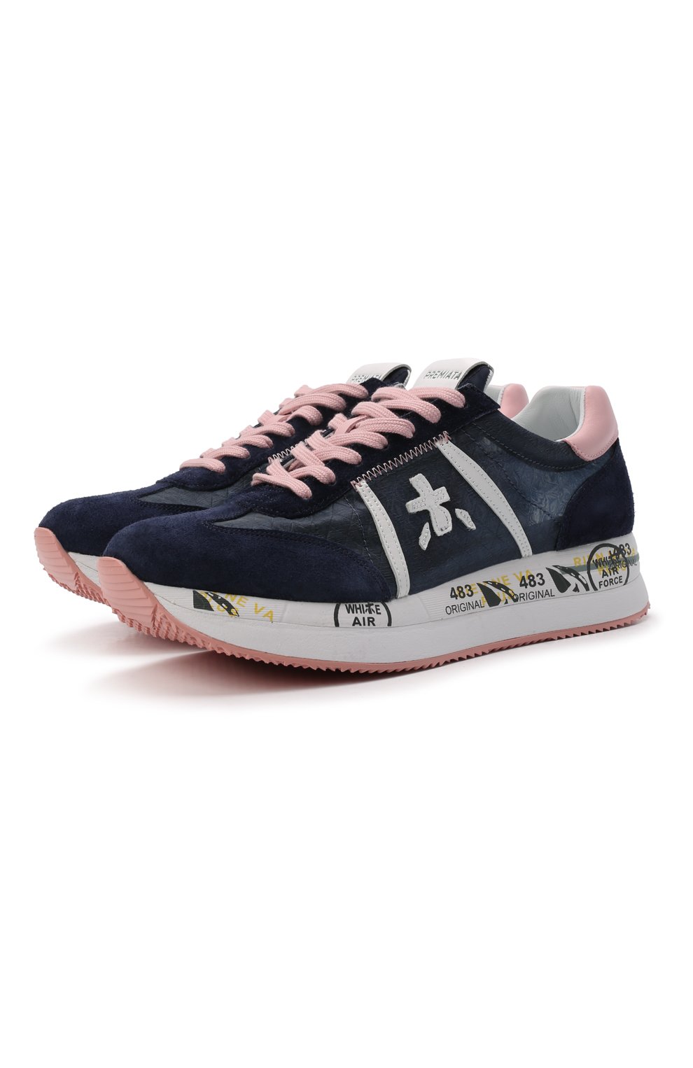 Комбинированные кроссовки conny PREMIATA синего цвета по цене 23500 руб., арт. C0NNY/VAR5613, фото 1 Комбинированные кроссовки conny PREMIATA, арт. C0NNY/VAR5613, фото 1