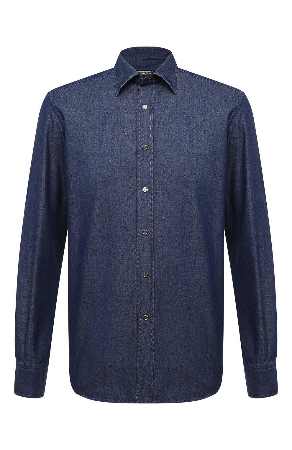 Хлопковая рубашка STEFANO RICCI темно-синего цвета по цене 99500 руб., арт. MC006832/EX2102, фото 1 Хлопковая рубашка STEFANO RICCI, арт. MC006832/EX2102, фото 1