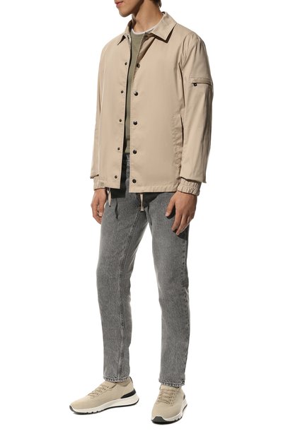 Текстильные кроссовки BRUNELLO CUCINELLI светло-бежевого цвета по цене 127000 руб., арт. MZUPMB0252, фото 2 Текстильные кроссовки BRUNELLO CUCINELLI, арт. MZUPMB0252, фото 2