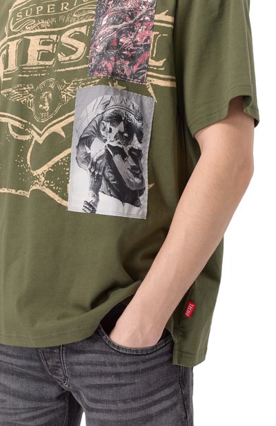 Хлопковая футболка DIESEL, арт. A16162/0PLAT, фото 5