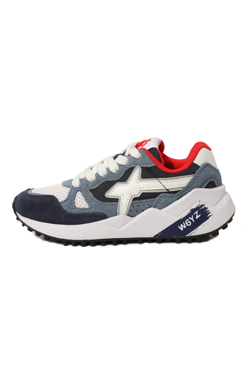 Кожаные кроссовки W6YZ синего цвета по цене 12500 руб., арт. 0012015424.06/27-34, фото 2 Кожаные кроссовки W6YZ, арт. 0012015424.06/27-34, фото 2