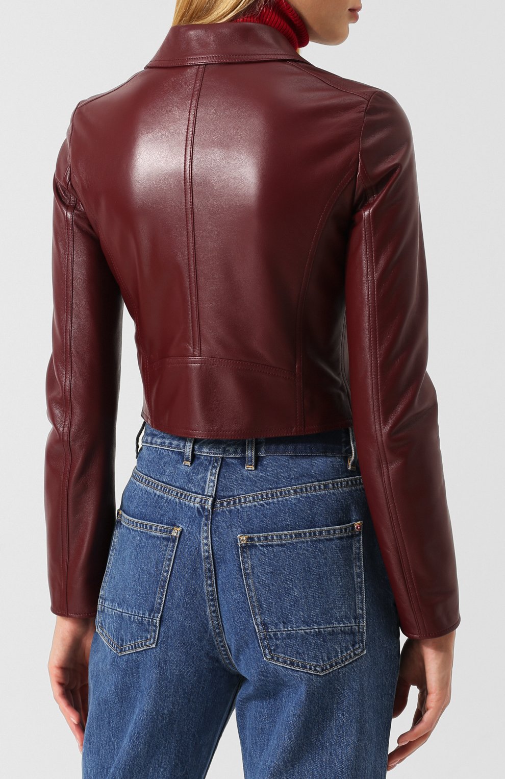 Укороченная кожаная куртка DOLCE & GABBANA, арт. F9D47L/FUL89, фото 4