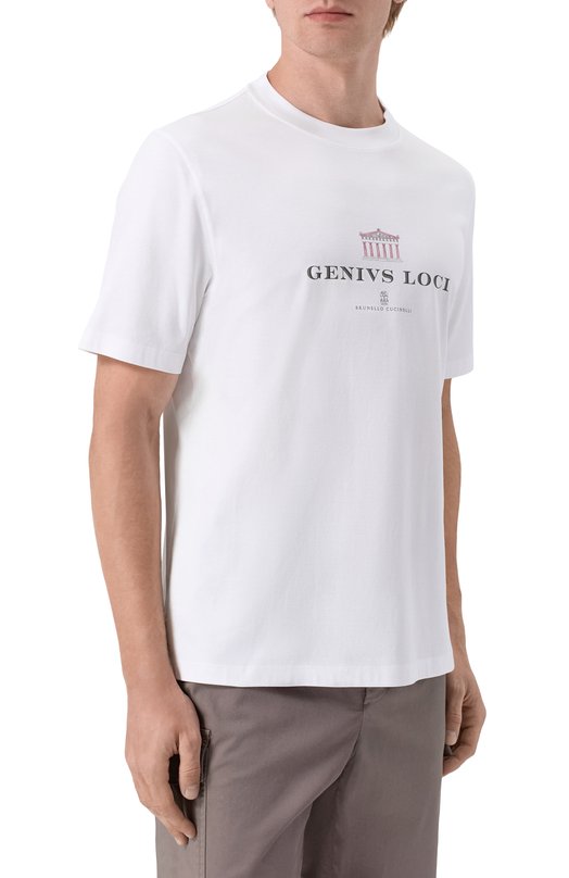 Хлопковая футболка Brunello Cucinelli M0B138520 Белый  M0B138520 Фото 3